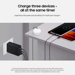 Samsung 65W US Pin PD Power Adapter Trio (2 USB-C + 1 USB-A) Fast Charger