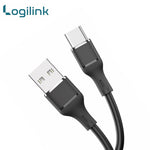 LogiLink USB to Type-C Silicone Fast Charging Data Cable 1m, Black