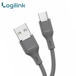 LogiLink USB to Type-C Silicone Fast Charging Data Cable (1m, Grey)
