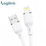 LogiLink USB to Lightning Silicone Fast Charging Data Cable (1M, White)