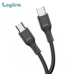 LogiLink Type-C to Type-C Silicone Fast Charging Data Cable (1M, Black)