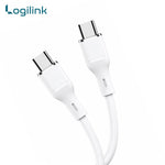 LogiLink Type-C to Type-C Silicone Fast Charging Data Cable (1M, White)