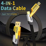 4-in-1 Multi USB PD Fast Charging Cable (Type-C to C, Type-C to Lightning, USB to C & USB to Lightning) – 65W