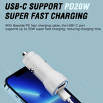 Aspor A910 38W PD + QC 3.0 Dual Port Fast Car Charger (Aluminum Metal Design)