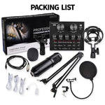 V10 BM-800 Podcast Condenser Microphone Set with Rechargeable Live Sound Card