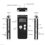 8GB Digital Voice Recorder with LCD Display & Rechargeable Battery