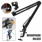 SYGA 35cm Metal Microphone Boom Arm Stand Adjustable Desk Mount Black