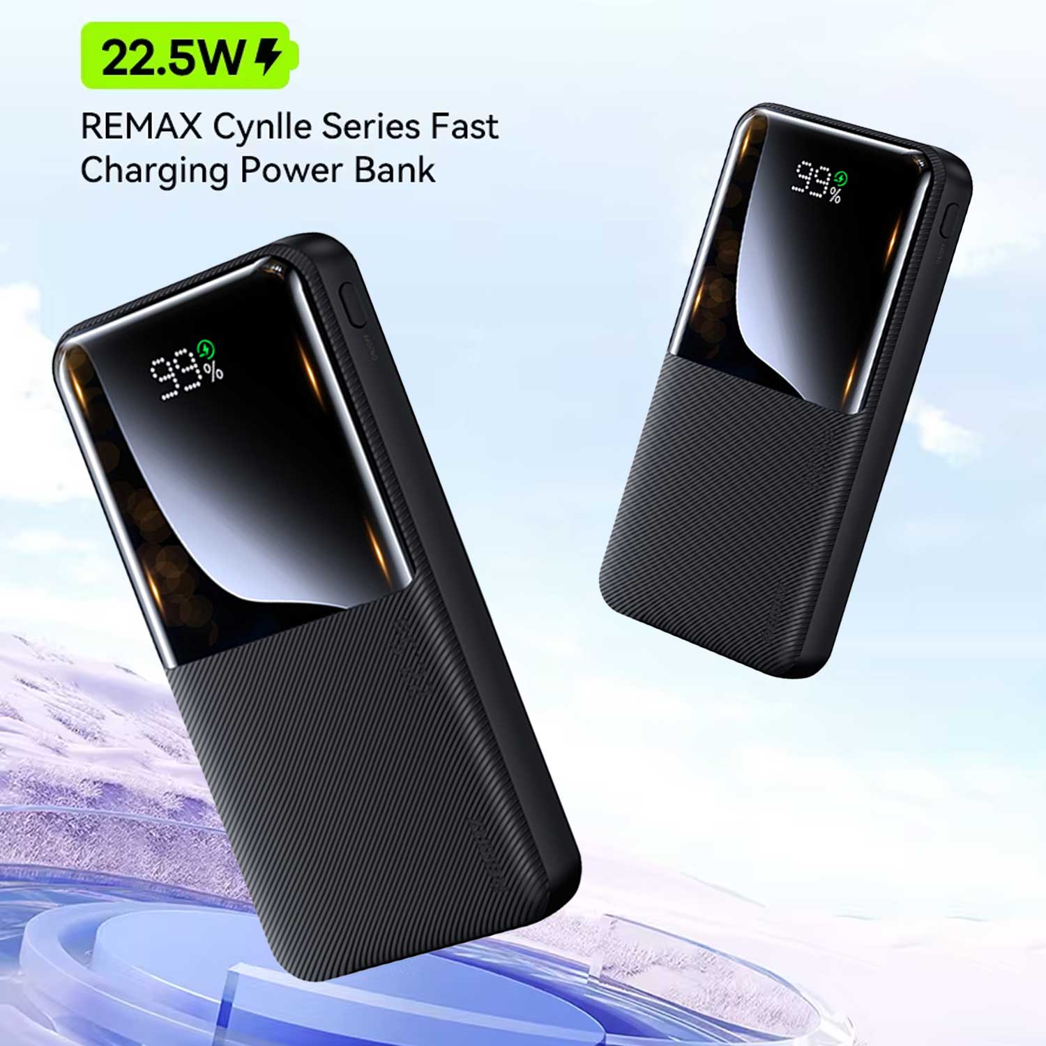 Remax RPP-623 20000mAh Power Bank 22.5W + 20W PD Fast Charging with LED Display (Black)