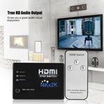 3 Port HDMI Switch 2K/4K with Remote Control