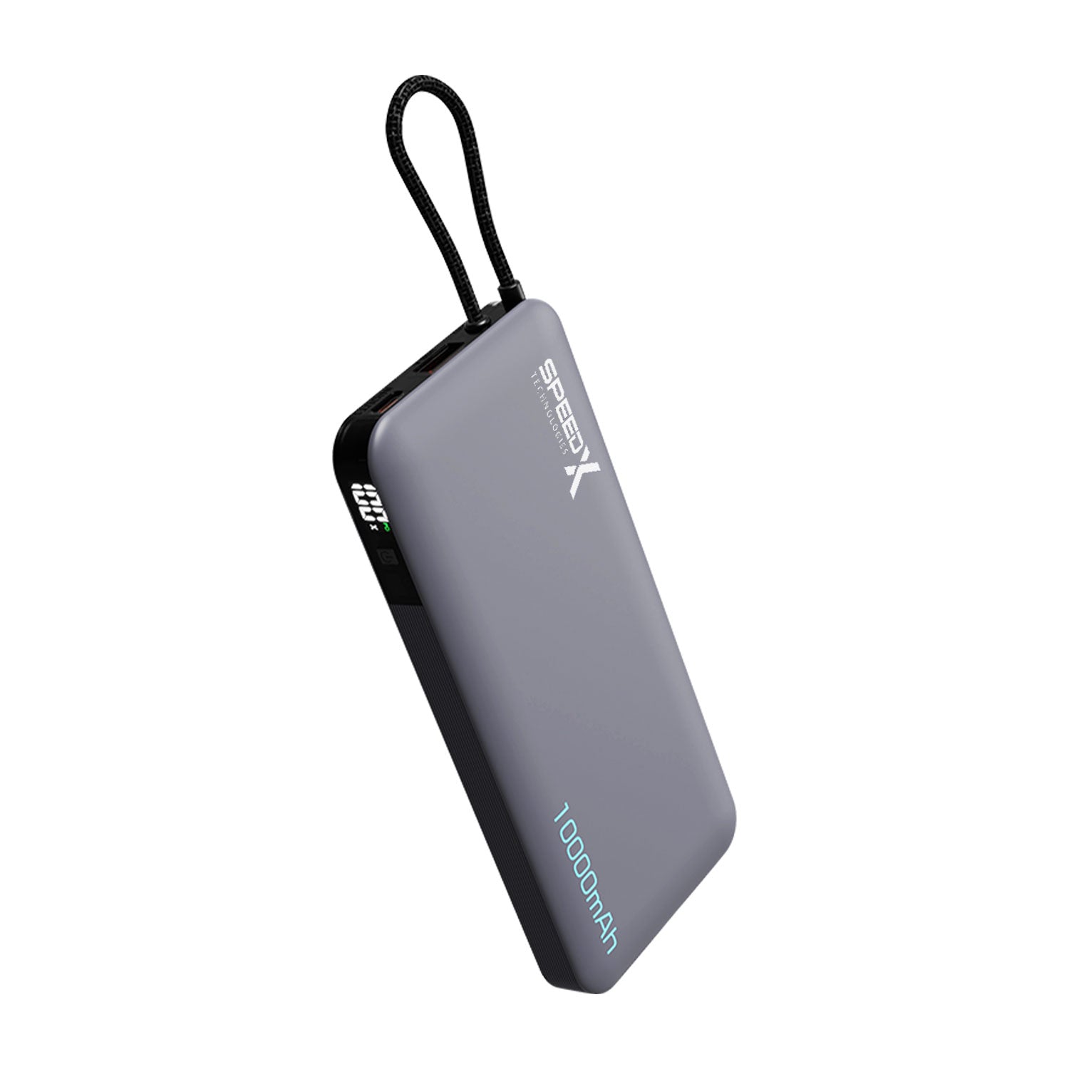 SpeedX SP-S185 22.5W 10000mAh Super Fast Charging Power Bank with Built-in Type-C Cable