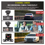 Y16 3 Channel Dash Cam HD 1080P Car Camera with 170° Ultra Wide Angle Front & Rear Recording
