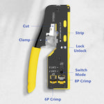 SpeedX HT-718 CAT7 RJ45 Crimping Tool with Cutter for CAT5 CAT6 CAT7 Cables