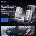 Remax CX-2 10000mAh 15W Wireless Power Bank with Stand – Fast Charging Multi-Output Portable Battery (Silver)