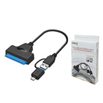 SpeedX 2 In 1 USB & Type-C to SATA 3.0 Hard Drive Adapter Cable
