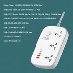LDNIO SC6 45W GaN Fast Charging Power Extension 3250W 3 Sockets 2 USB-A + 2 USB-C 2M