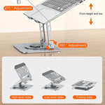 Aspor A703 360° Rotating Foldable Laptop Stand Metal Desktop Holder