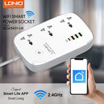 LDNIO SCW3451 WiFi Smart Power Extension 2500W 3 Sockets 1 USB-C + 3 USB-A