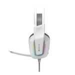 Xtrike Me GH-712 RGB Gaming Headset with 50mm Drivers, Noise Reduction Mic & LED Lighting – 3.5mm + USB Wired Gaming Headphone (White)