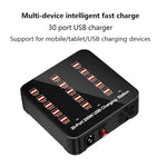 30-Port 200W USB Fast Charging Station – Multi-Device Smart Charger