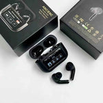A9 Pro Smart Screen Airpods - Active Noise Cancellation (ANC/ENC) Bluetooth 5.4 Earbuds - Black