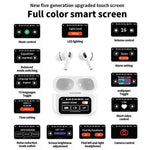 A9 Pro Smart Screen Airpods - Active Noise Cancellation (ANC/ENC) Bluetooth 5.4 Earbuds - White