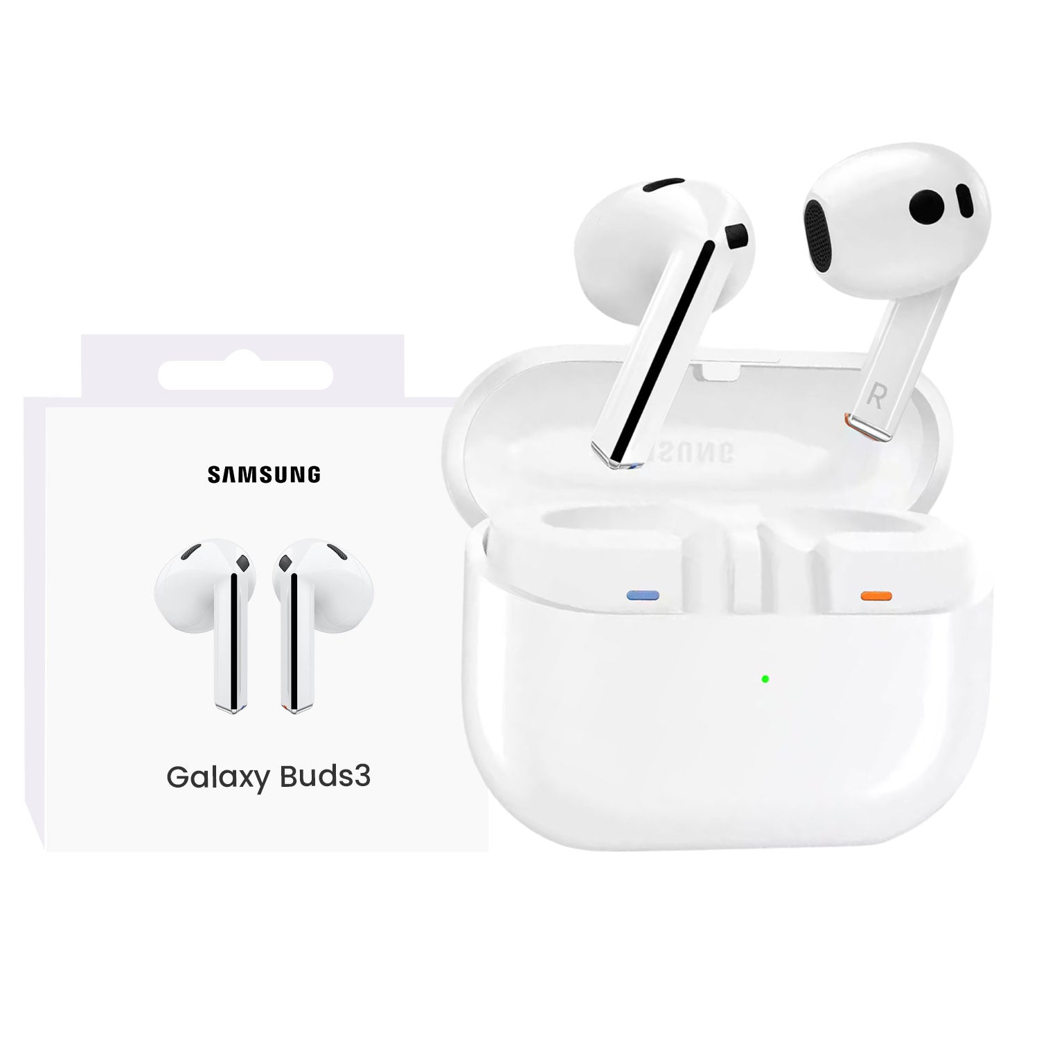 Samsung Galaxy Buds3 R530 Wireless ANC Earbuds – White, Open-Type, 360 Audio, AI Features