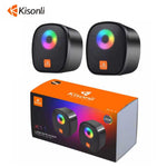 Kisonli X11 RGB Gaming USB Speakers | 6W Stereo Mini Computer Speakers for PC & Laptop