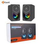 Kisonli L-1020 Multimedia USB Speakers | 6W Stereo Computer Speakers | AUX | Built-in Microphone