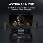 Kisonli X30 Gaming USB 2.0 RGB Stereo Speaker with AUX for PC, Laptop & Mobile