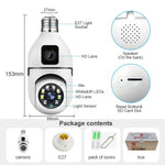Speed-X SP-E28-2 Dual Lens 1080P WiFi Bulb Camera with Night Vision, Motion Detection & V380 Pro