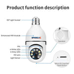 Speed-X SP-E27 1080P WiFi 360° Panoramic Bulb Camera with Night Vision, Motion Detection & V380 Pro