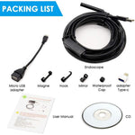 3 In 1 Endoscope Camera 3.5M HD Inspection Camera with Type-C, Micro USB & USB Connector