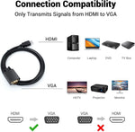 HDMI to VGA Converter Cable 1.8M with Audio Support – 1080P Full HD