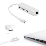 USB-C 3.1 to LAN & 3-Port USB Hub | Gigabit Ethernet Adapter | Plug & Play