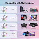ONIKUMA X25 Pro RGB Gaming Headset White with Mic 3.5mm Stereo Surround Sound