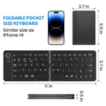 B023 11-Inch Foldable Rechargeable Bluetooth Keyboard 67 Keys for iOS Android Windows