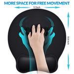 H08 Ergonomic Gel Mouse Pad with Memory Foam Wrist Rest