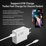 Xiaomi 67W EU Plug QC3.0 Fast Wall Turbo Charger with USB Cable