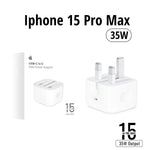 iPhone 15 Pro Max 35W USB-C Power Adapter (UK 3-Pin) – Without Packing