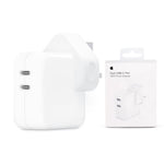 iPhone 35W UK 3-Pin Dual USB-C Fast Charging PD Power Adapter