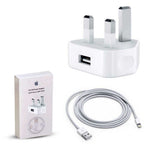 iPhone 5W USB Power Adapter UK 3-Pin with Lightning to USB Cable