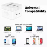 iPhone 14 Pro 50W Dual USB-C Power Adapter UK 3 Pin with USB-C to Lightning Cable