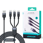 JOYROOM S-1T3018A18 3-in-1 USB-A to Lightning, Type-C & Micro USB Data Charging Cable (2m, Black)