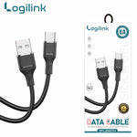 LogiLink USB to Type-C Silicone Fast Charging Data Cable 1m, Black