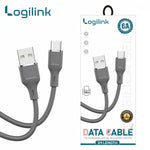 LogiLink USB to Type-C Silicone Fast Charging Data Cable (1m, Grey)