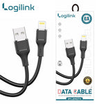 LogiLink USB to Lightning Silicone Fast Charging & Data Cable (1M, Black)