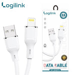 LogiLink USB to Lightning Silicone Fast Charging Data Cable (1M, White)