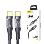 Aspor A153 240W Type-C to Type-C PD Fast Charging Data Cable with LED Light (1.8M)