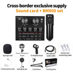 V10 BM-800 Podcast Condenser Microphone Set with Rechargeable Live Sound Card