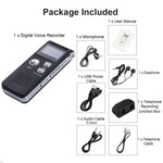 8GB Digital Voice Recorder with LCD Display & Rechargeable Battery